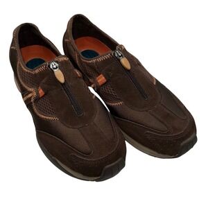 Natural Sport Dr. Scholls Leather Zip Up Comfort Sneakers Shoes Brown 10M W/Flaw